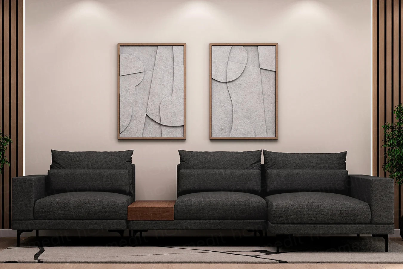 На фото: Диван "Копенгаген" Primo Graphite фото в интерьере