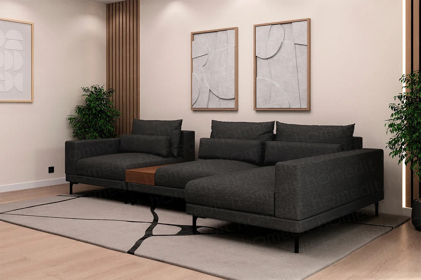 Изображение Диван "Копенгаген" Primo Graphite в интерьере