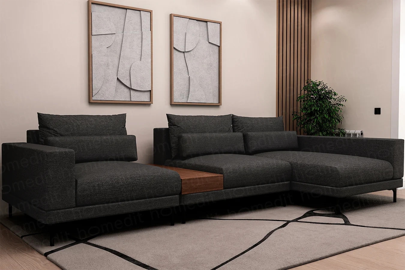 Изображение Диван "Копенгаген" Primo Graphite в интерьере