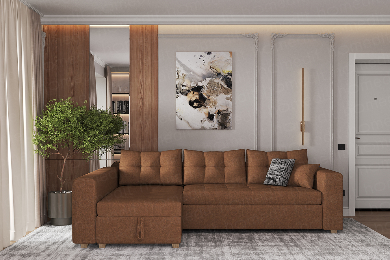 На фото: Диван "Бруклин" PRO Rust фото в интерьере