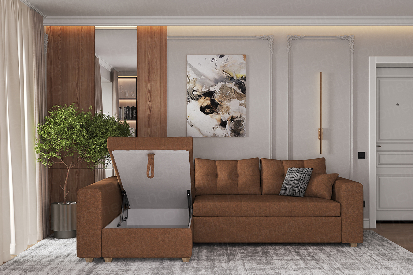 Изображение Диван "Бруклин" PRO Rust в интерьере