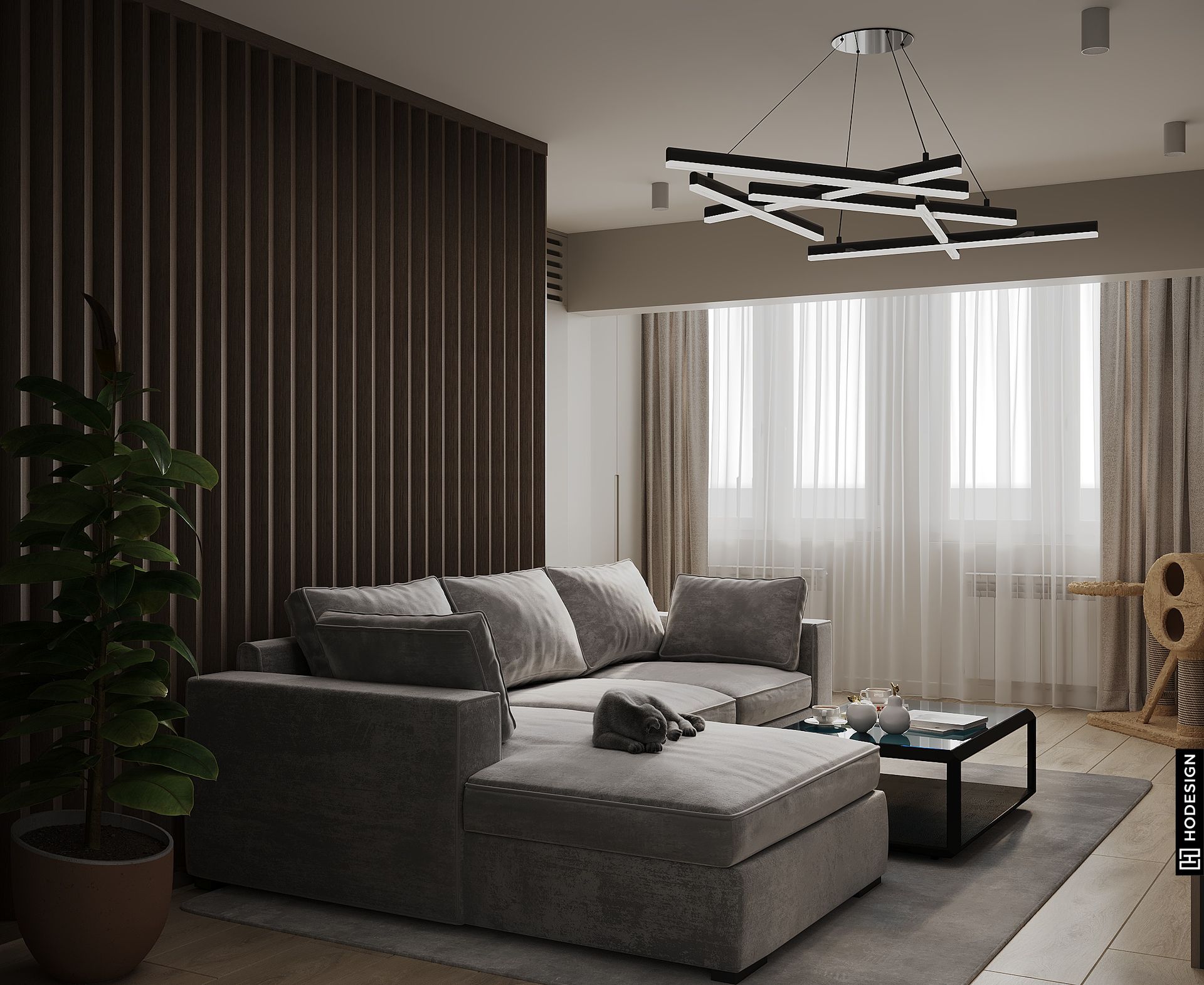 Минимализм во вторичке с объединённой кухней