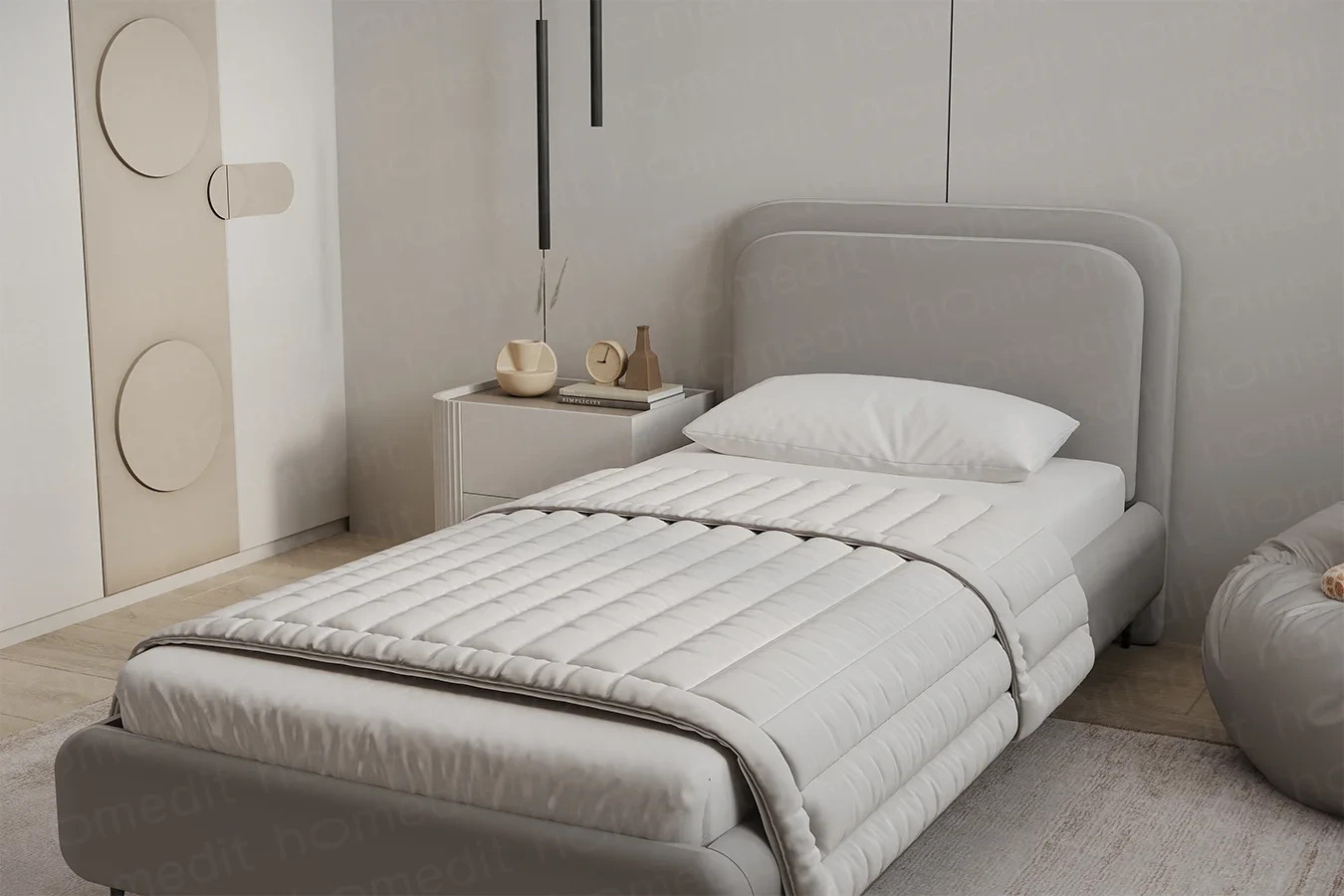 Изображение Кровать "Гавана" Smudgy Grey в интерьере