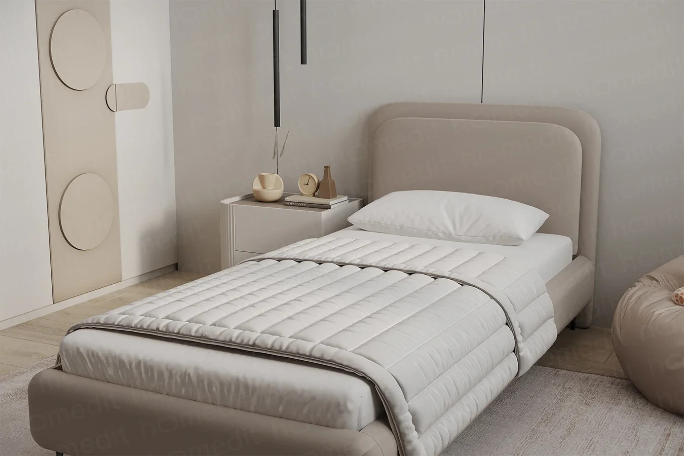 Изображение Кровать "Гавана" Warm Grey в интерьере