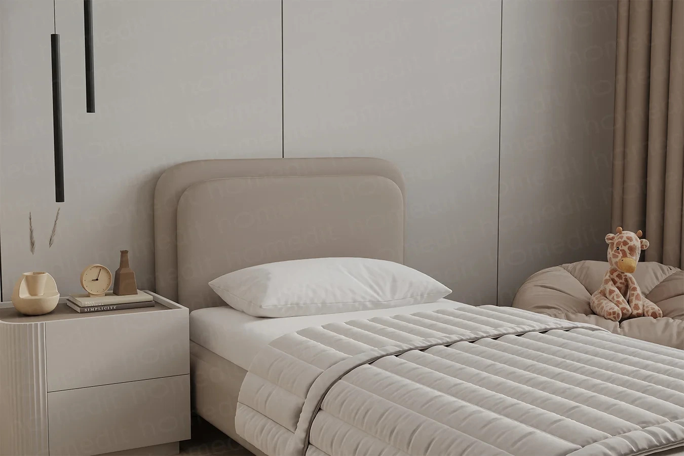 Изображение Кровать "Гавана" Warm Grey в интерьере