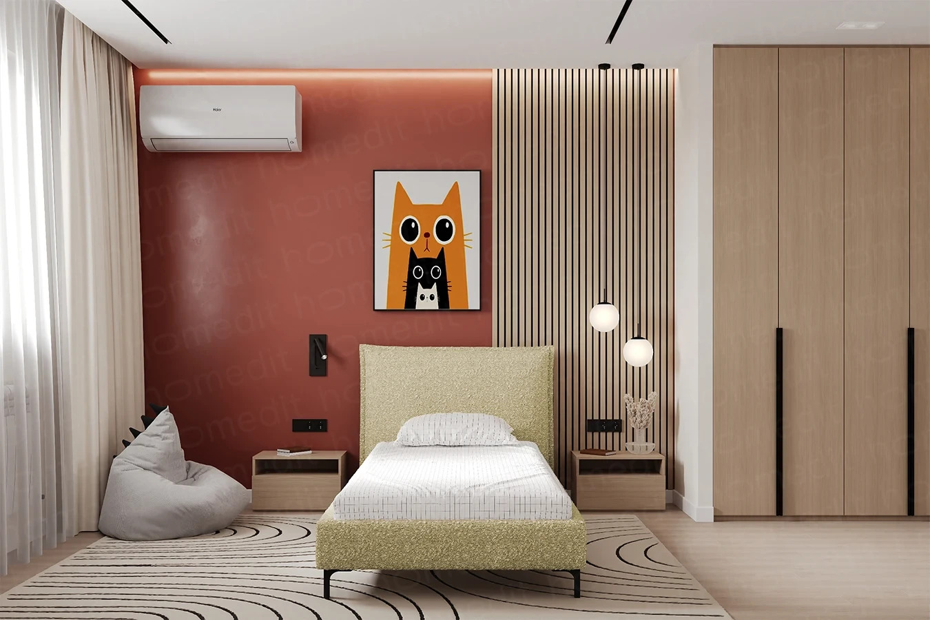 На фото: Кровать "Истра" Lavore Straw фото в интерьере