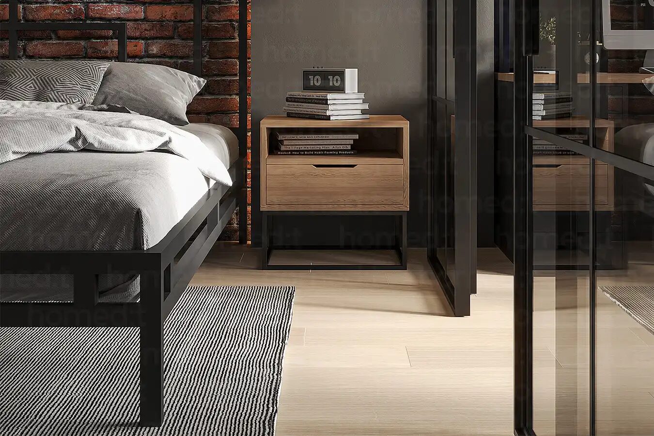 Изображение Кровать "Кельце" Jet Black в интерьере