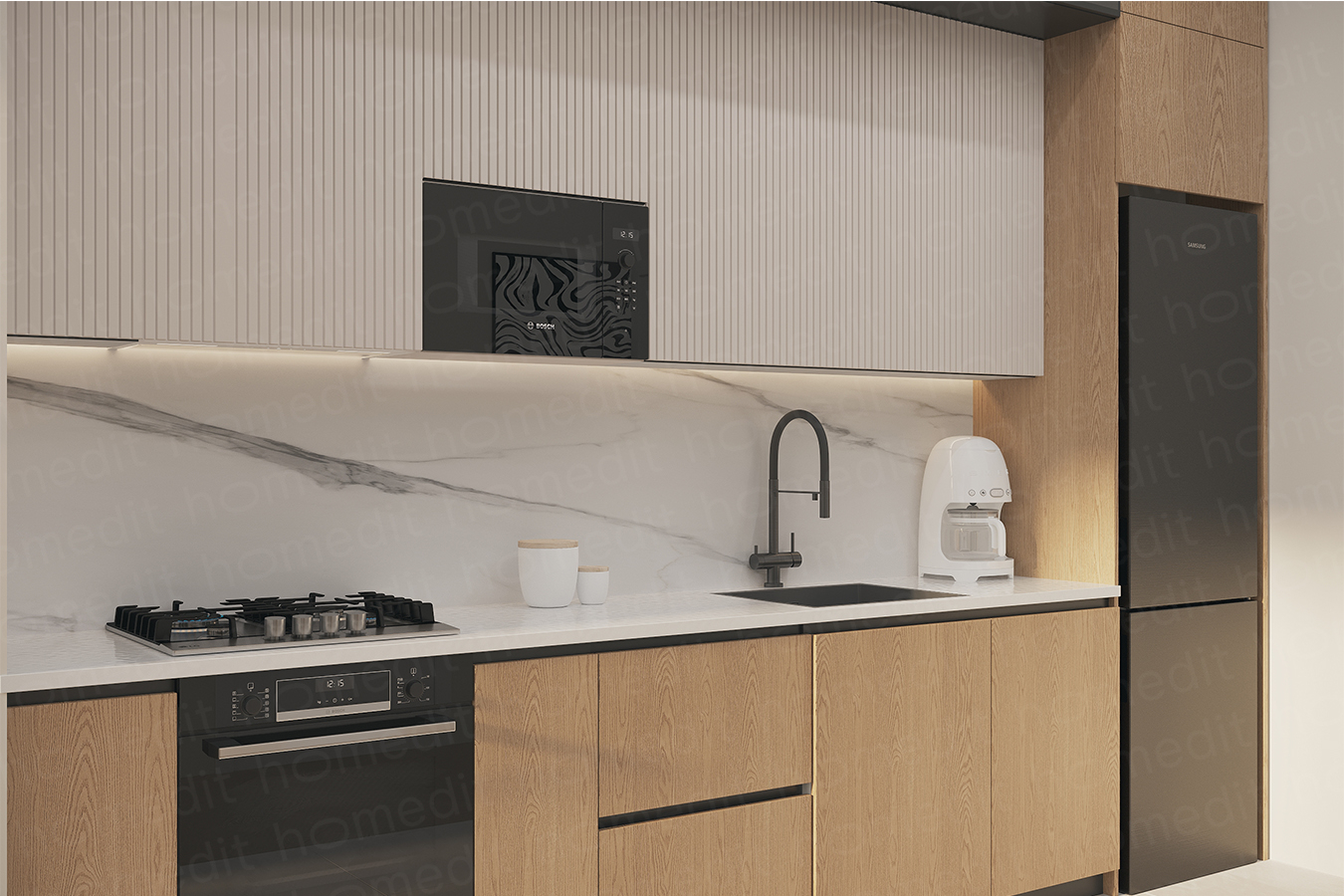 Изображение Кухонный гарнитур "Лида" Natural Casella в интерьере