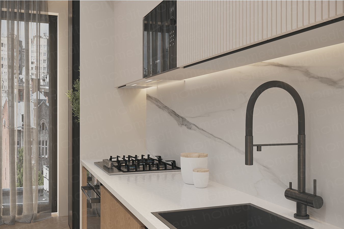 Изображение Кухонный гарнитур "Лида" Natural Casella в интерьере