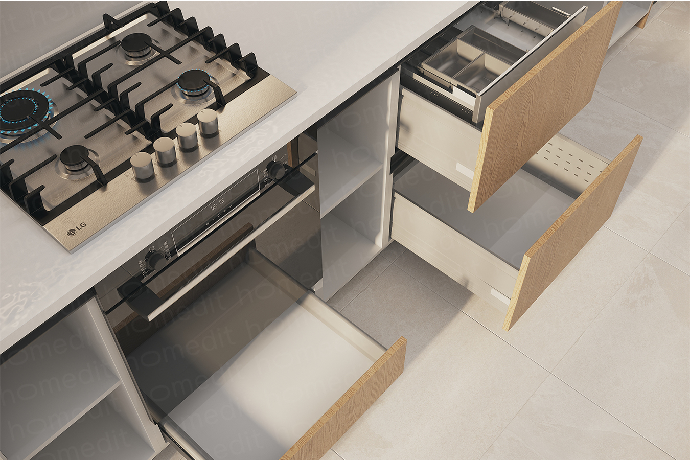 Изображение Кухонный гарнитур "Лида" Natural Casella в интерьере