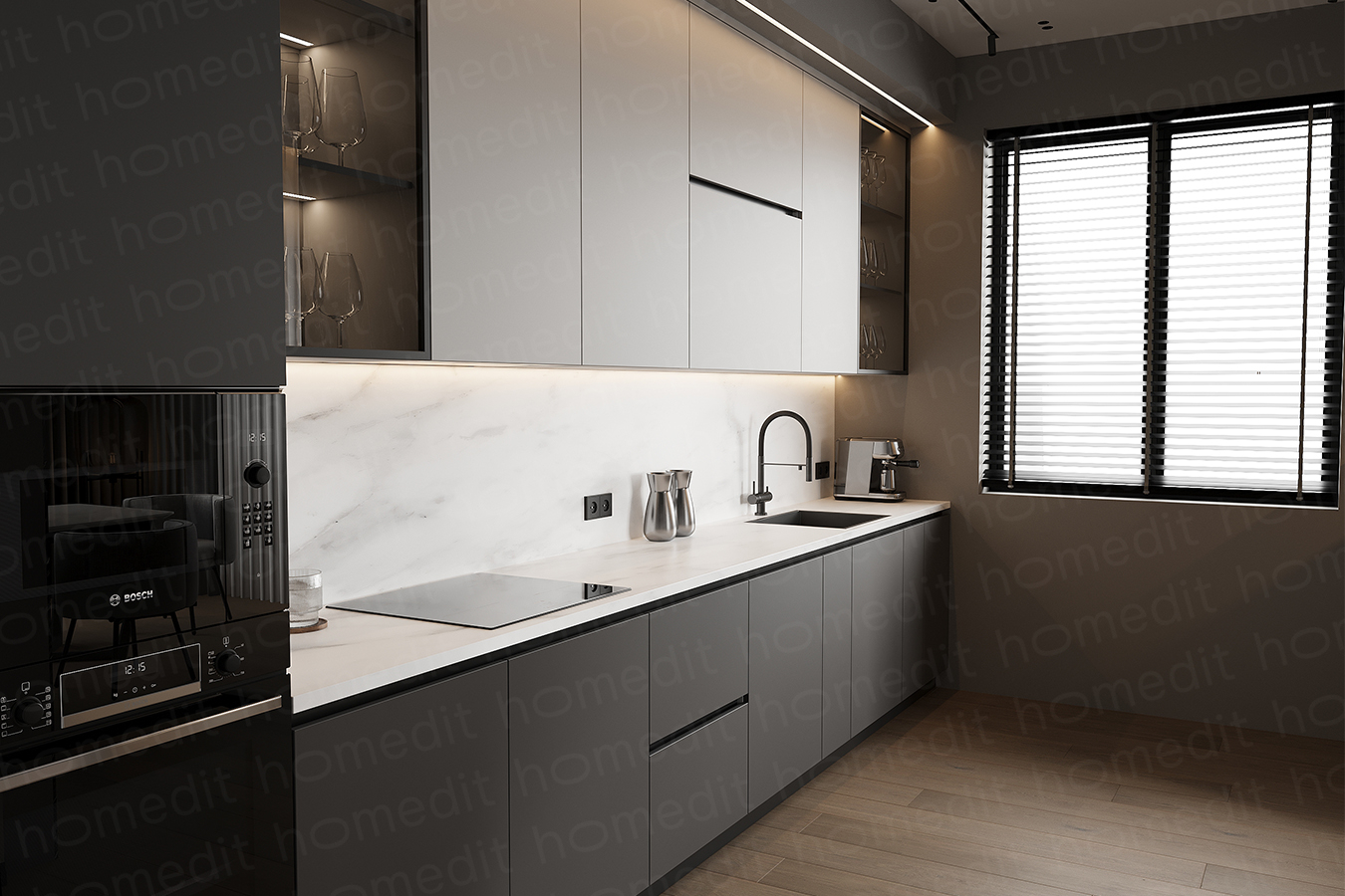 Изображение Кухонный гарнитур "Лива" Arctic Graphite в интерьере