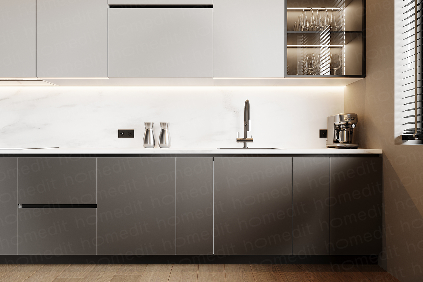 Изображение Кухонный гарнитур "Лива" Arctic Graphite в интерьере