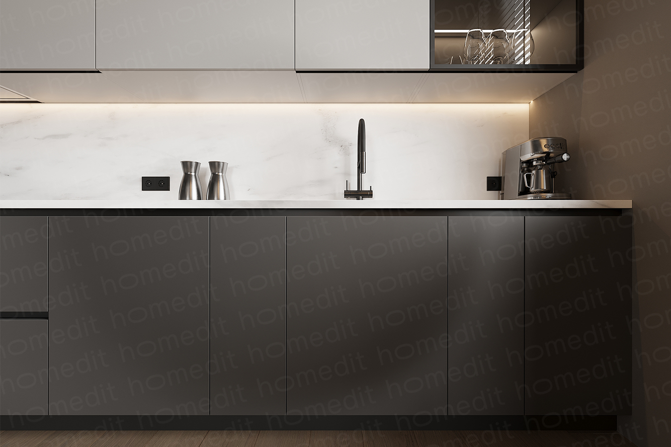 Изображение Кухонный гарнитур "Лива" Arctic Graphite в интерьере