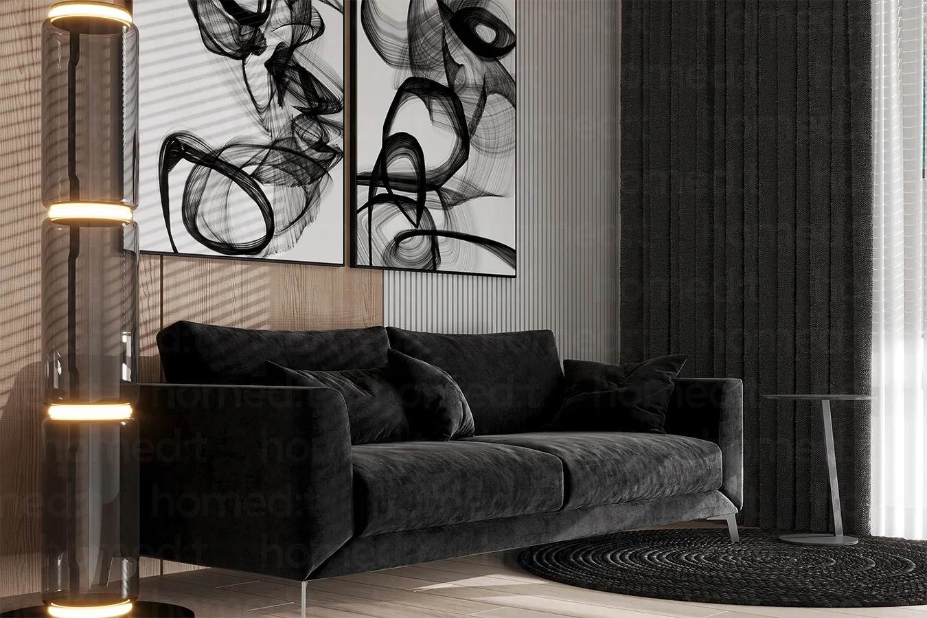 Изображение Диван "Лестер" Black Spot в интерьере