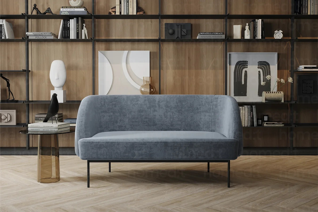 На фото: Диван "Марсель" Teal Blue фото в интерьере