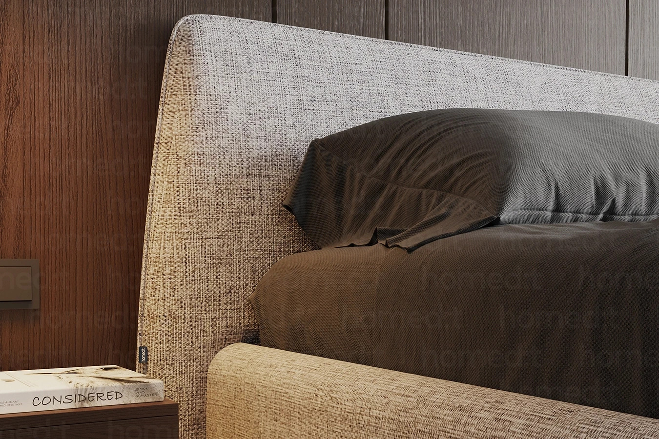 Изображение Кровать "Ницца" Grey Plexus в интерьере