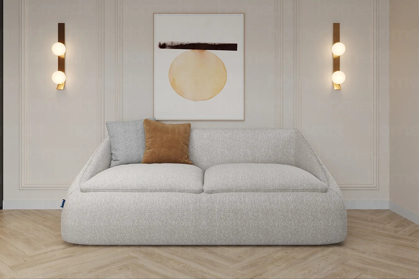 На фото: Диван "Очо-Риос" Light Apricot фото в интерьере