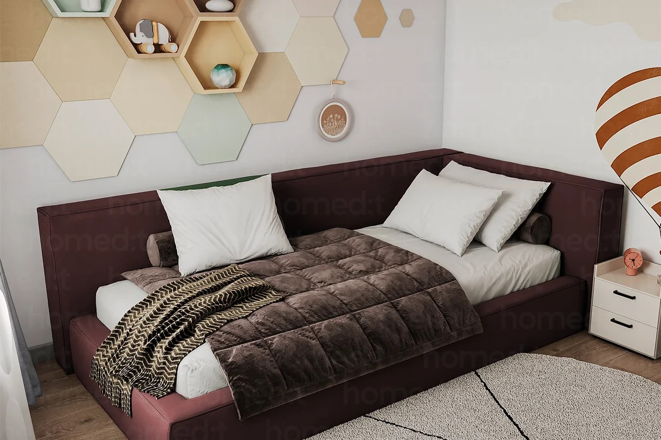 Изображение Кровать "Омаха" Wine в интерьере