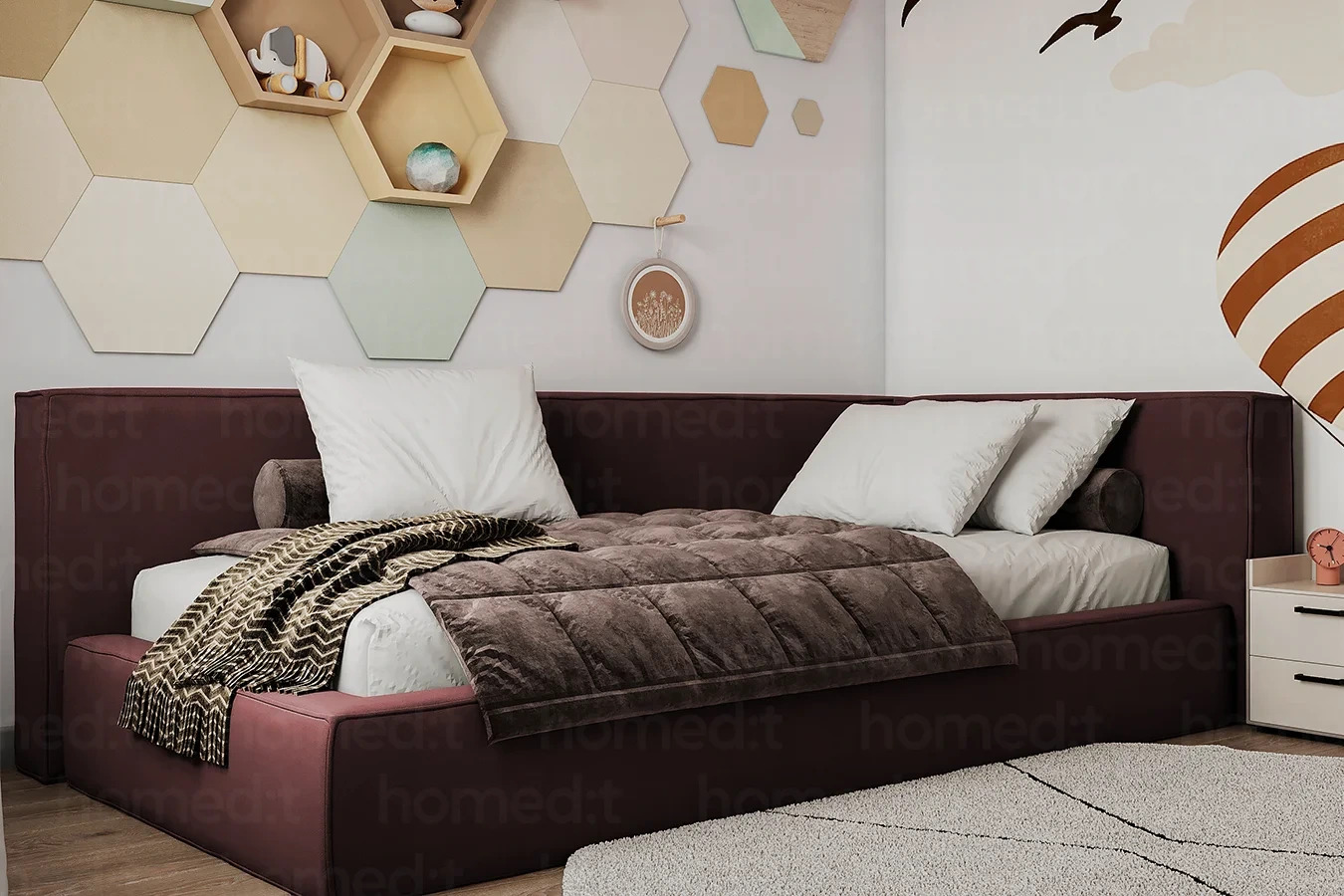Изображение Кровать "Омаха" Wine в интерьере
