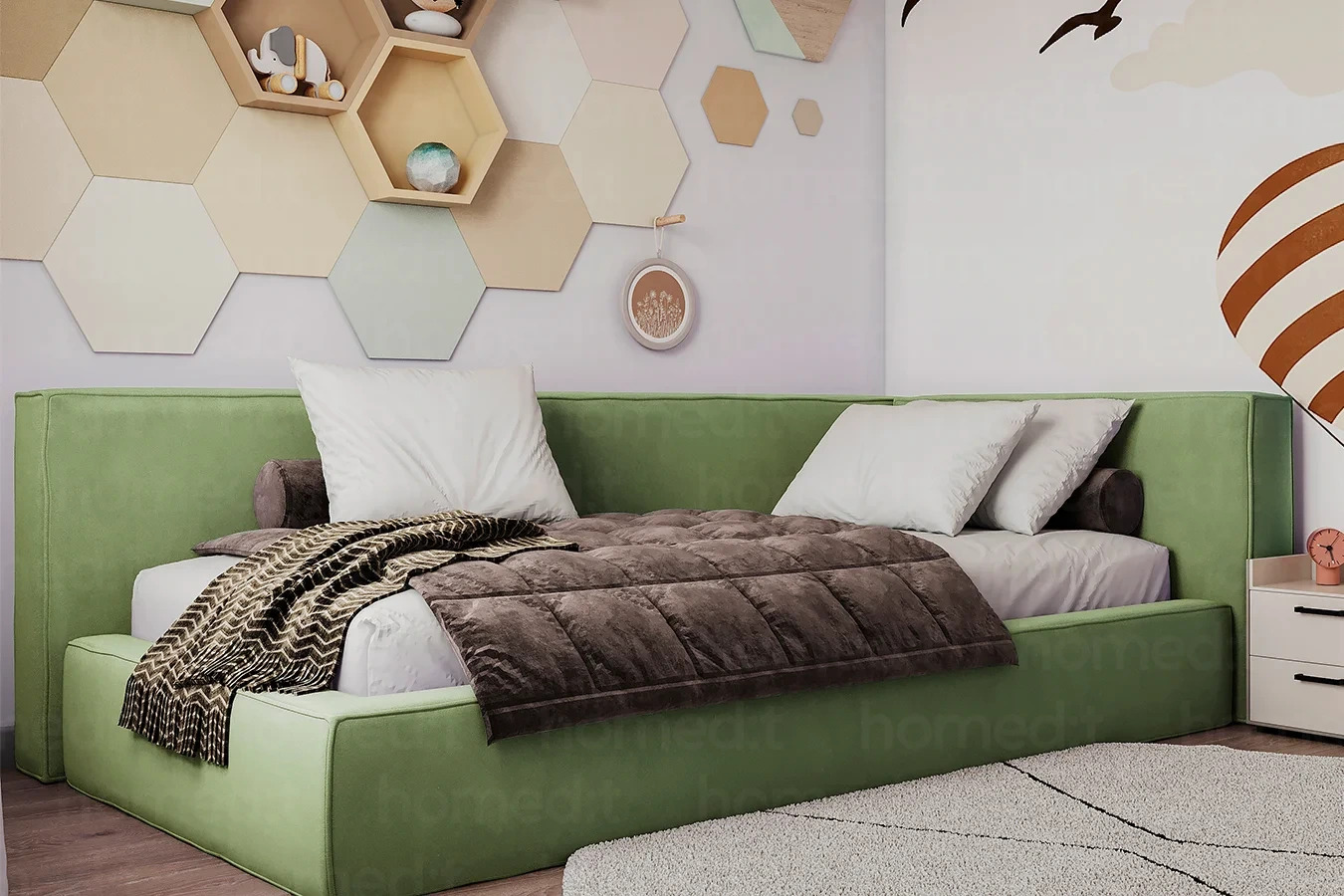 Изображение Кровать "Омаха" Moss в интерьере