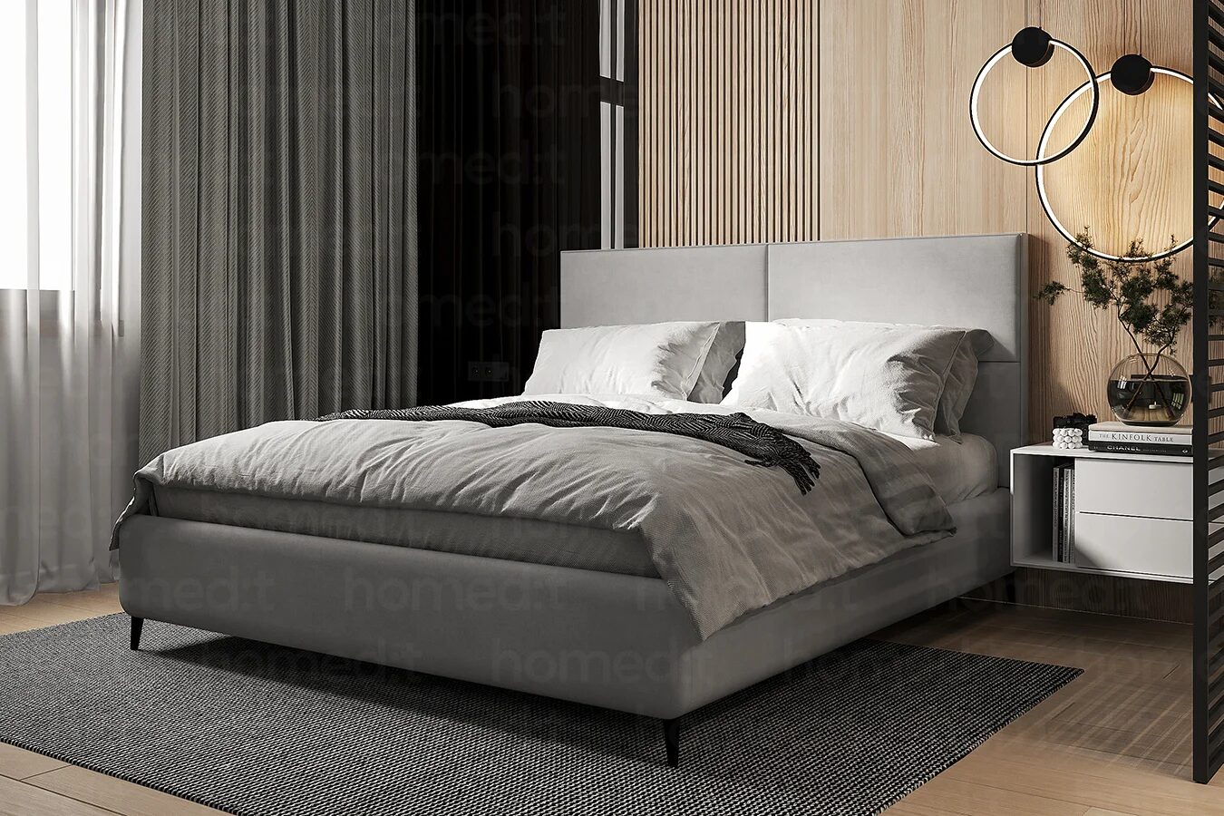 Изображение Кровать "Осло" Soft Grey в интерьере