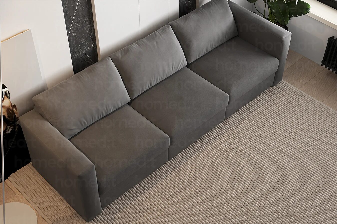 На фото: Диван "Оксфорд" Grey Wall фото в интерьере