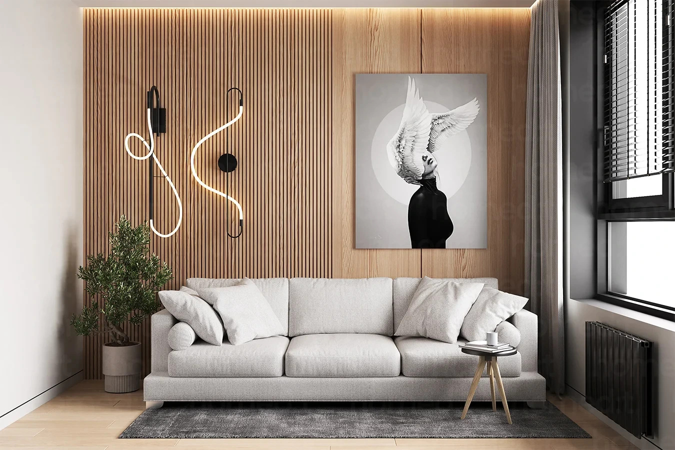 На фото: Диван "Таллин" Mottled Grey фото в интерьере