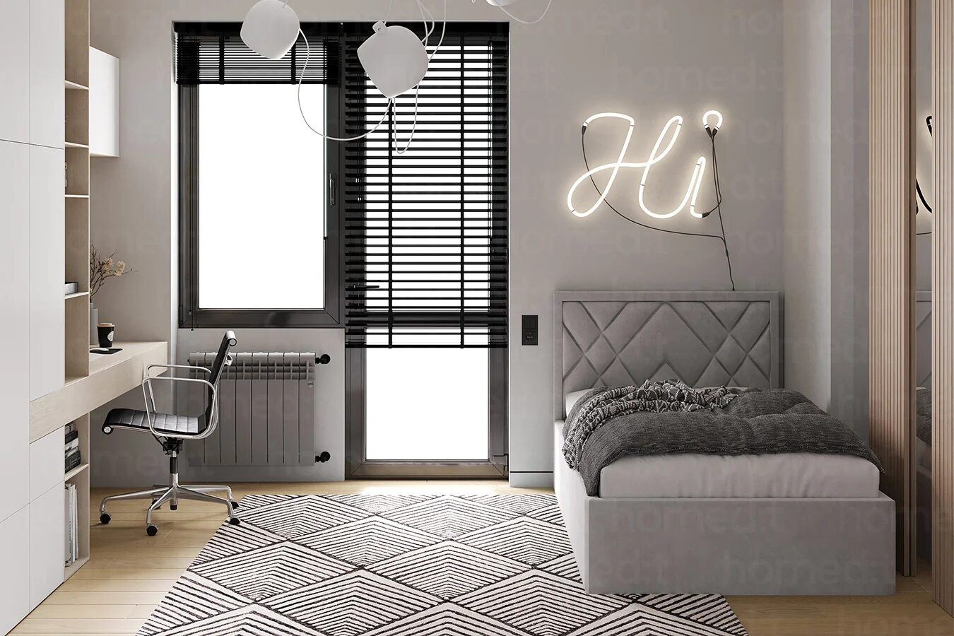 На фото: Кровать "Виченца" Silver Grey фото в интерьере