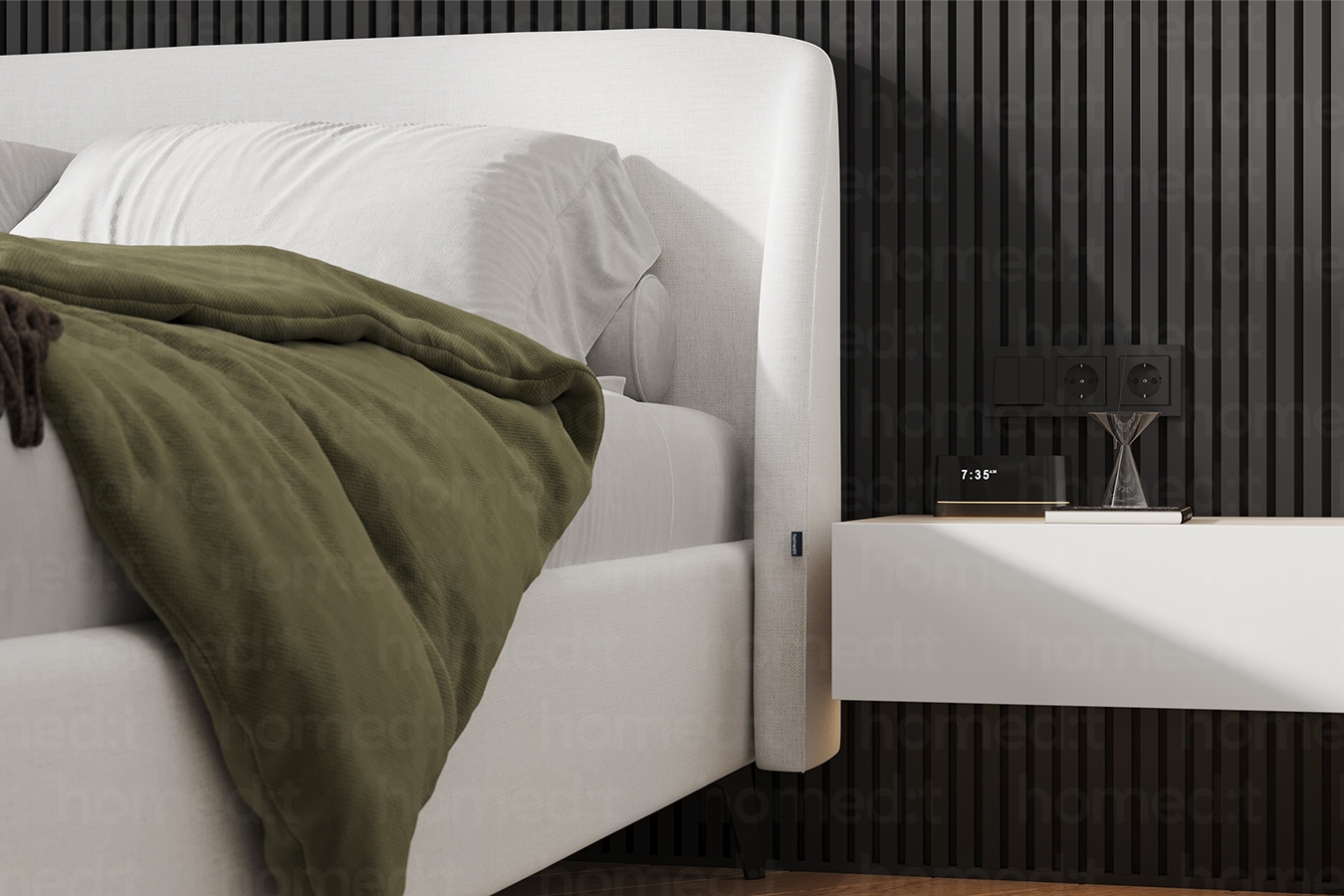 Изображение Кровать "Сиена" White Silk в интерьере